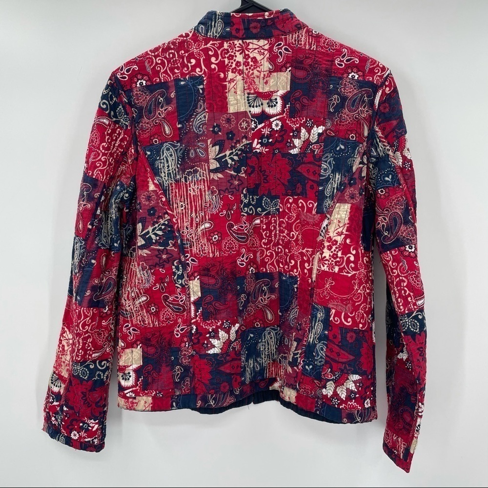 Unique Reversible Red & Blue Patchwork Jacket - image 8